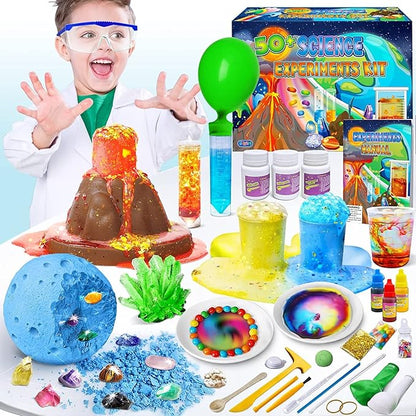UNGLINGA 60+ Science Experiments Kits for Kids, Boys Girls Toys Gifts, Science Lab STEM Activities Educational Project with Chemistry Set, Erupting Volcano, Magic Colour