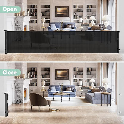 175 Inch Retractable Dog Gate Extra Wide Baby Gate Retractable Baby Gates Extra Wide Pet Gates for Dogs Extra Long Baby Gate Extra Large Dog Gates for The House Extra Wide Dog Gates for Large Openings