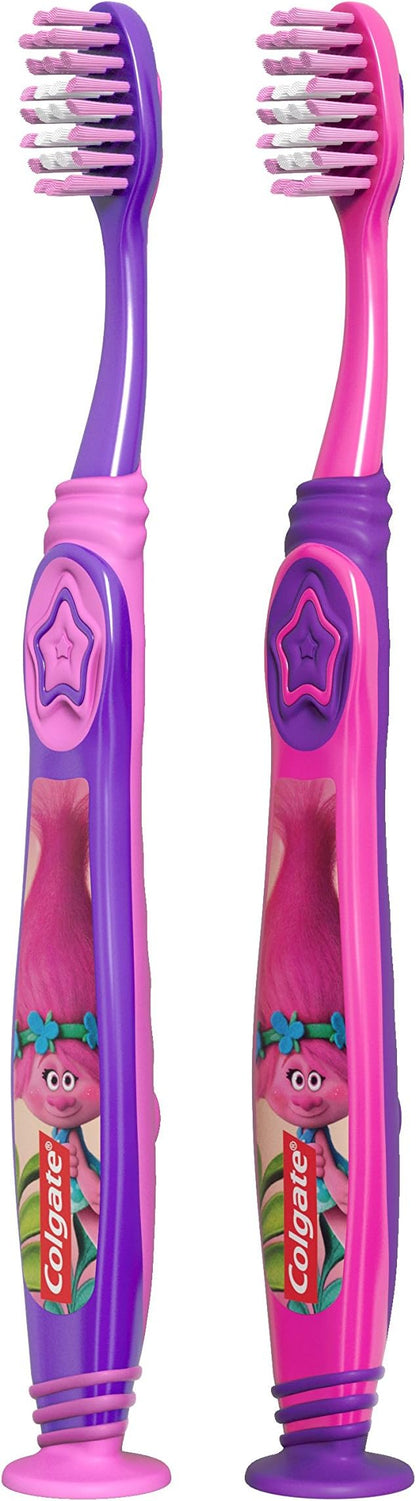 Colgate Palmolive Kids Toothbrush, Trolls, Extra Soft - 2 Count (Pack of 1)
