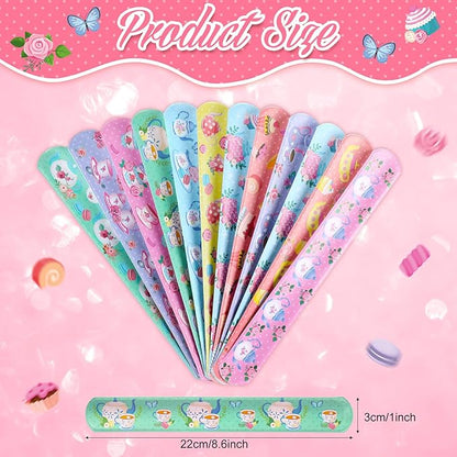 Junkin 48 Pcs Tea Party Favors Floral Slap Bracelet Supplies Tea Party Supplies Decoration Girls Pink Teapot Flower Bracelets for Partea Birthday Baby Shower Decor
