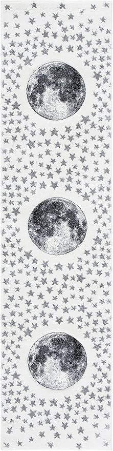 SAFAVIEH Carousel Kids Collection Runner Rug - 2'3" x 6', Ivory & Grey, Non-Shedding & Easy Care, Ideal for High Traffic Areas for Boys & Girls in Playroom, Nursery, Bedroom (CRK135A)