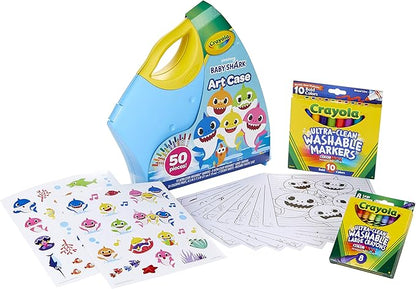 Crayola Baby Shark Art Set, 50 Pieces, Gift for Kids, 3, 4, 5, 6, 7
