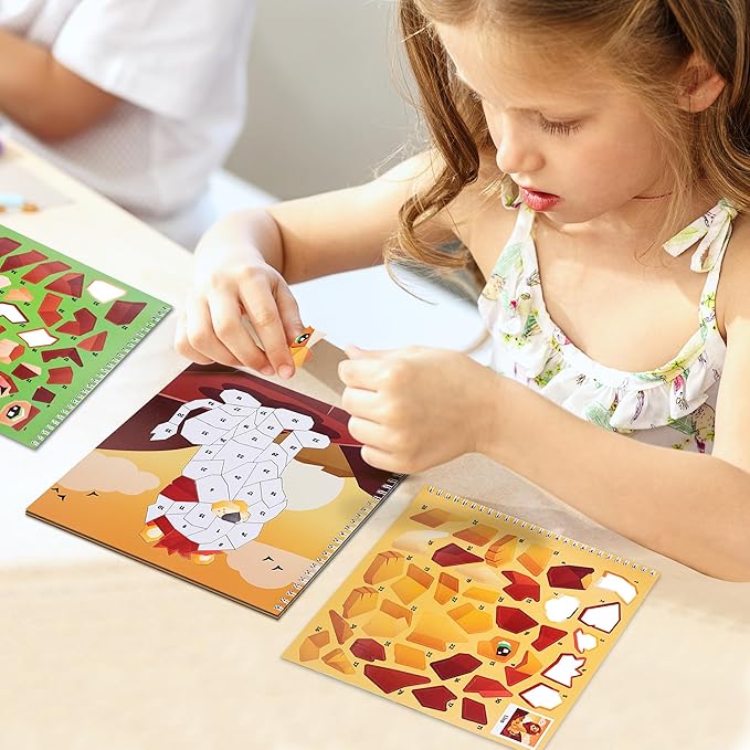 JOYIN 4-Pack Crafts for Kids Sticker Painting Book Gift Party Favor Creations 40 Pictures - Mess-Free Art Play for Kids' Creative Adventures at Home and While Traveling