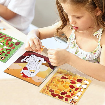 JOYIN 4-Pack Crafts for Kids Sticker Painting Book Gift Party Favor Creations 40 Pictures - Mess-Free Art Play for Kids' Creative Adventures at Home and While Traveling