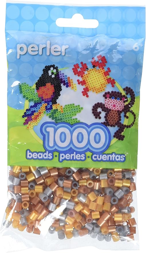 Perler Beads Fuse Beads for Crafts, 1000pcs, Metallic Mix