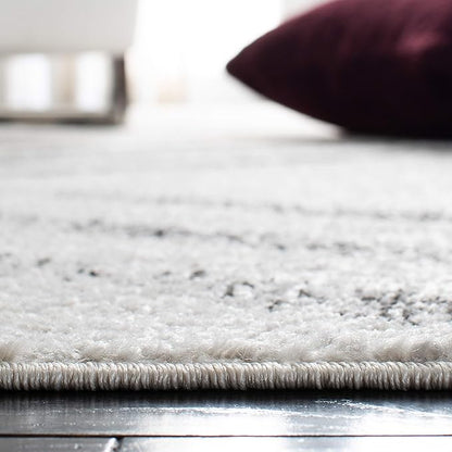 SAFAVIEH Adirondack Collection Runner Rug - 2'6" x 8', Ivory & Grey, Modern Geometric Distressed Design, Non-Shedding & Easy Care, Ideal for High Traffic Areas in Living Room, Bedroom (ADR253A)