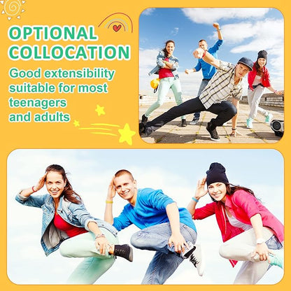 Henoyso 150 Pcs Silicone Shoe Silicone Wristbands Bulk Adjustable Silicone Wristbands 8.3 Inch Cute Colored Rubber Wristbands for Adult DIY Birthday Party Favors, 10 Colors