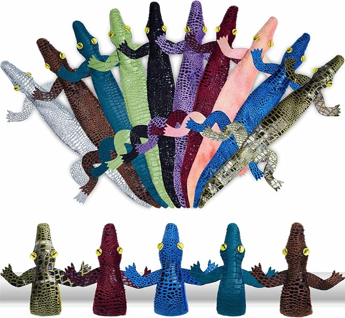 Chivao 10 Pieces Assorted Slap Bracelet Crocodile Snap Bracelet Sequin Animal Slap Bracelets Cool Halloween Snap Bracelets for Easter Halloween Party Favors