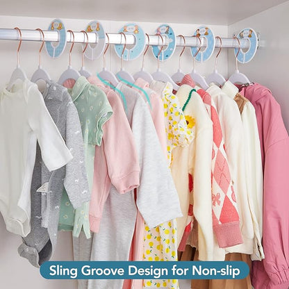 Smartor Premium Baby Hangers Velvet for Closet 50 Pack, 11.8" Durable Kids Felt Hangers Non Slip for Toddler, Baby Clothes Hangers for Childrens on Closet Storage (Rose Gold Hook)- White