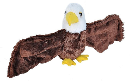 Wild Republic Huggers Bald Eagle Plush Toy, Slap Bracelet, Stuffed Animal, Kids Toys, 8"
