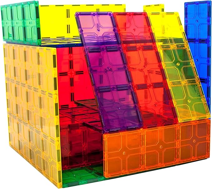PicassoTiles Large Stabilizer Building Block Base Jumbo XL Plate Foundation Kit Magnetic Building Blocks Magnet Tiles Stacking STEM Toy Set