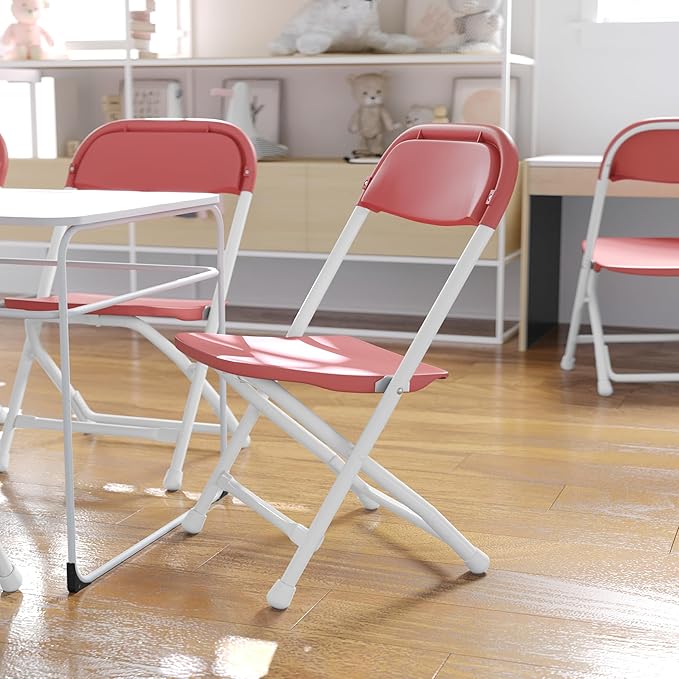 Flash Furniture Timmy 10 Pack Kids Burgundy Plastic Folding Chair