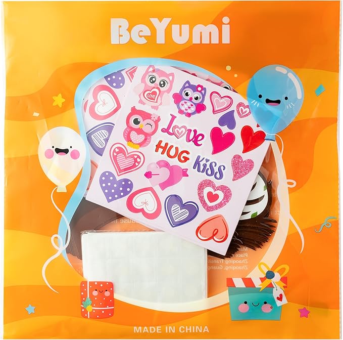 BeYumi 16Pcs Valentine’s Day Heart Trees Craft Kit for Kids Make Your Own Owl Heart Trees Decorations DIY Valentine’s Day Crafts Set Holiday School Classroom Home Party Fun Activities Decor