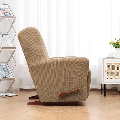 KEKUOU Recliner Chair Covers,Lazy Boy Recliner Covers Stretch Couch Cover Slipcovers 1 Piece Furniture Protector with Elastic Bottom for Kid,Dog(Recliner,Camel)