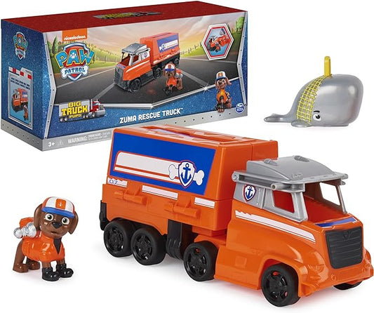 Paw Patrol, Big Truck Pup’s Zuma Transforming Toy Trucks with Collectible Action Figure, Kids Toys for Ages 3 and up