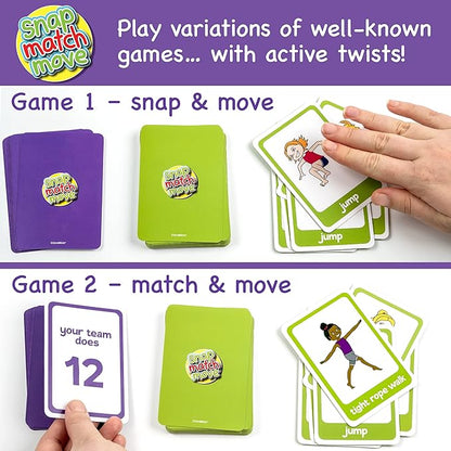 Exercise Cards for Kids - PE Equipment for Elementary School, Kids Workout Equipment Exercise Games, Classroom Exercise, PE Teacher Recess Equipment or at Home, Active Play Indoor or Outdoors
