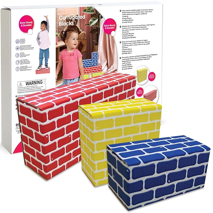 Edushape Corrugated Blocks, 52 Piece