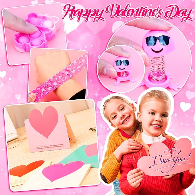 500+ Pcs Valentine's Day Party Favors Toy Assortment Set Valentine Goodie Bag Stuffers Valentine Prizes Rewards Bulk for Kids Students Valentine Party Favors Treats School Classroom Gift Exchange