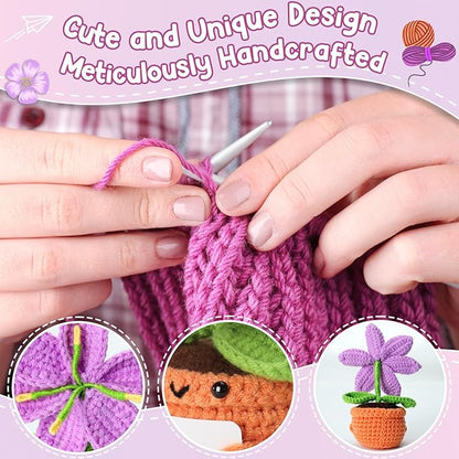 Purple Crochet Lily Flower Doll – Happy Birthday Gift for Women, Thank You Appreciation Gifts for Coworkers, Teachers, Friends, Mothers Day unique Gifts for Mom form Daughter Easter Basket Stuffers