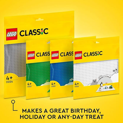 LEGO Classic Gray Baseplate Square 48x48 Stud Foundation to Build, Play, and Display Brick Creations, Great for City Streets, Castle, and Mountain Scenes, 11024