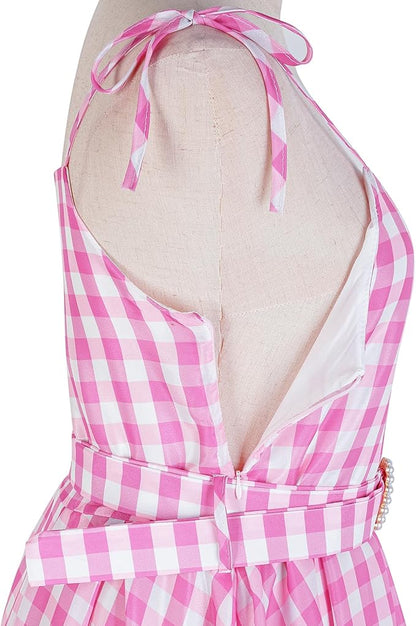 GZ-LAOPAITOU Pink Princess Dress for Girls Movie Cosplay Costume Outfits Kids Halloween Party Princess Dress Up Clothes