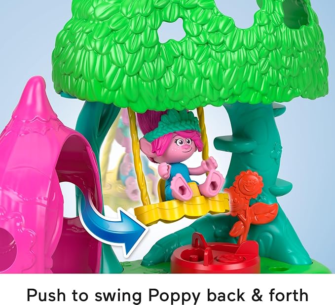 Fisher-Price Imaginext DreamWorks Trolls Toys Flower Fun Campsite Playset with Poppy Figure for Pretend Play Kids Ages 3+ Years
