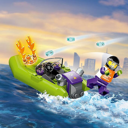 LEGO City Fire Rescue Boat 60373, Toy Floats on Water, with Jetpack, Dinghy and 3 Minifigures, Everyday Hero Toys for Kids, Boys and Girls Ages 5+