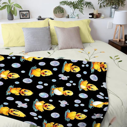 Aparajita Ducks Blanket Adult Duck Blanket Kids Funny Blanket Suitable for Living Room Bedroom Bed Sofa Crib Couch Chair Outdoor All Season Items That Yellow Duck Lovers Will Love 50"x40"for Kid