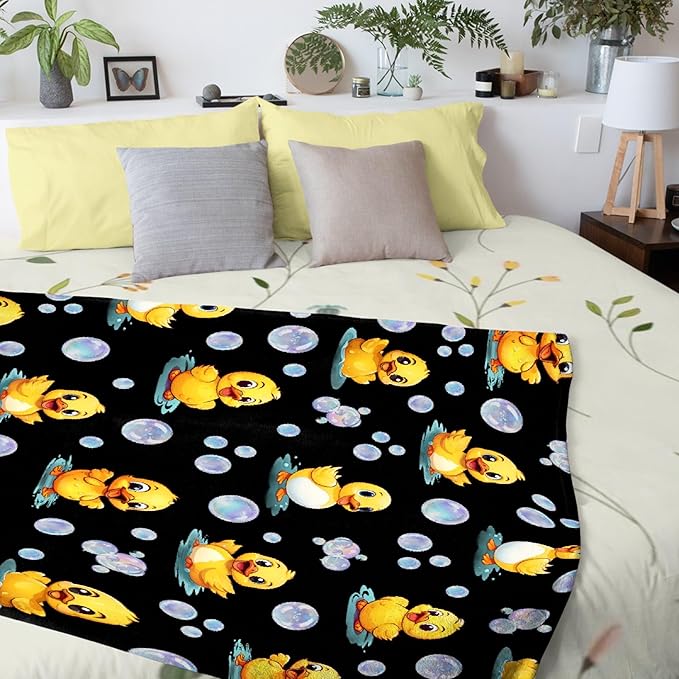 Aparajita Ducks Blanket Adult Duck Blanket Kids Funny Blanket Suitable for Living Room Bedroom Bed Sofa Crib Couch Chair Outdoor All Season Items That Yellow Duck Lovers Will Love 40"x30"for Pets
