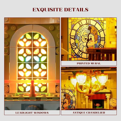 FUNWHOLE Antique-Store Lighting Building-Bricks Set - City Town Corner Collectibles Shop LED Light Modular Building Model Set 2847 Pcs for Adults and Teen