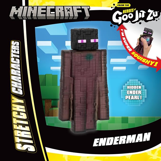 Heroes of Goo Jit Zu Minecraft Stretchy Characters, Collect Enderman with Ender Pearl, Unique Goo Fillings with Hidden Pieces Inside, Stretch Them Up to 3 Times Their Size