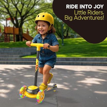 3 Wheel Scooter for Kids, Smooth Light Up LED Front Wheels, Wide Anti Slip Deck, Rear Foot Brake, Easy Lean to Steer Maneuvering, Indoor & Outdoor Ride On Toys for Ages 2 Up,