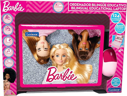 Lexibook Barbie, Educational and Bilingual Laptop in English/Spanish, Toy for Children with 124 Activities to Learn, Play Games and Music, Pink, JC598BBi2