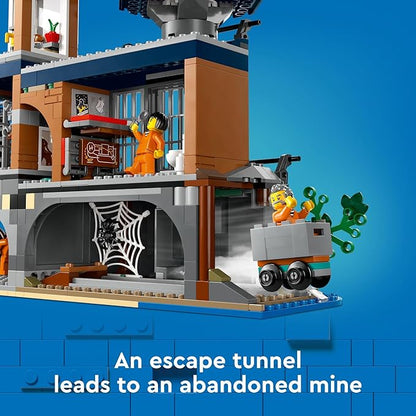 LEGO City Police Prison Island Toy Building Set, Birthday Gift for Boys and Girls Ages 7 Plus, Imaginative Play, Helicopter Toy, Boat Toy and Dinghy, 7 Minifigures with Dog and Shark Toy, 60419