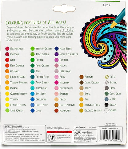Crayola Colored Pencils For Adults (50ct), Colored Pencil Set for Adult Coloring Books, Coloring Set, Gift for Teens & Adults [Amazon Exclusive]