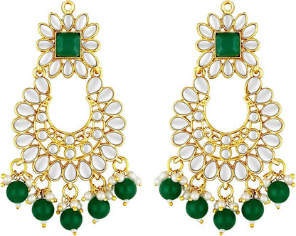 Aheli Bridal Kundan Faux Pearl Choker Necklace with Earrings Maang Tikka Gift for Women Indian Traditional Bollywood Fashion Jewelry Set