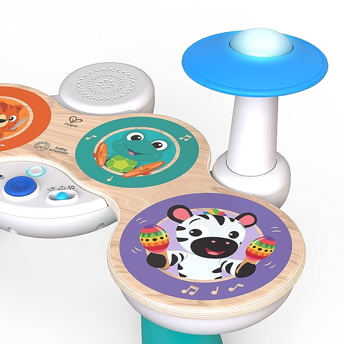 Baby Einstein Together in Tune Drums Safe Wireless Wooden Musical Toddler Toy, Magic Touch Collection, Age 12 Months+