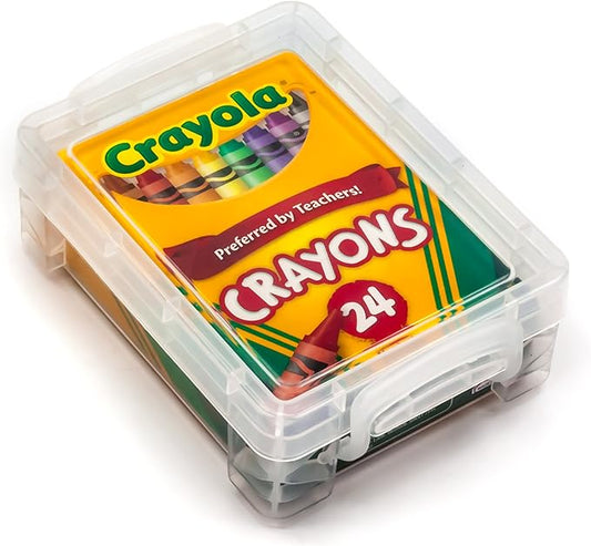 Crayola Crayons 24 Count with Clear Super Stacker Plastic Crayon Box (Bundle)