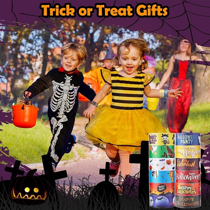 Halloween Slap Bracelets 36 PCS Bulk Party Favors for Kids Pumpkin Ghost Snap Bracelet Party Supplies Halloween Goodie Bag Fillers Classroom Prizes Toys Halloween Gifts for Girls Boys