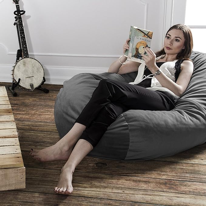 Jaxx Sofa Saxx Bean Bag Lounger, 4-Feet, Charcoal