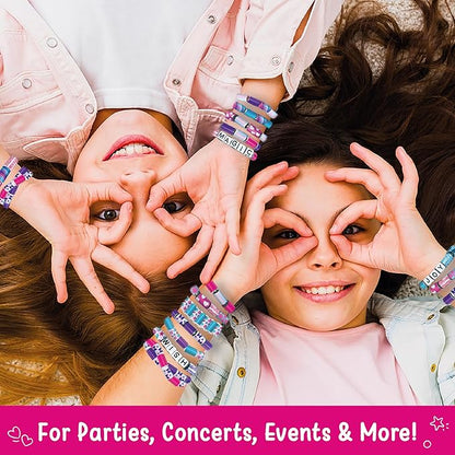 Imagimake Spin n Pop DIY Bracelet Making Kit | Patented Electric Bracelet Maker | Ages 8-13 | Create 10 Unique Bracelets with Shiny Foil Beads, Alphabet Beads & Clasps for Teen Girls