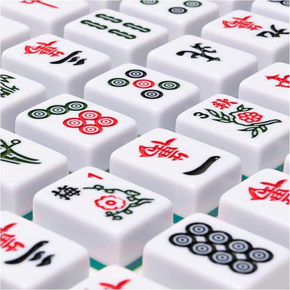 Spin Master Games Legacy Deluxe Mah Jong Classic Game with Two-Toned Tiles and Lined Wood Storage Case, Family Game for 4 Players Ages 8 and up