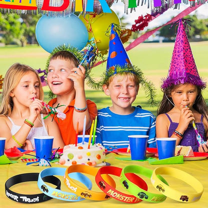 24 Pieces Truck Birthday Party Favors Truck Silicone Bracelets Truck Party Decoration Truck Silicone Wristbands for Kids Construction Truck Birthday Baby Shower Party Supplies Classroom Rewards