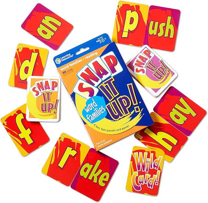 Learning Resources Snap It Up! Phonics & Reading Card Game, Homeschool,Reading Game, 90 Cards Included, Ages 6+