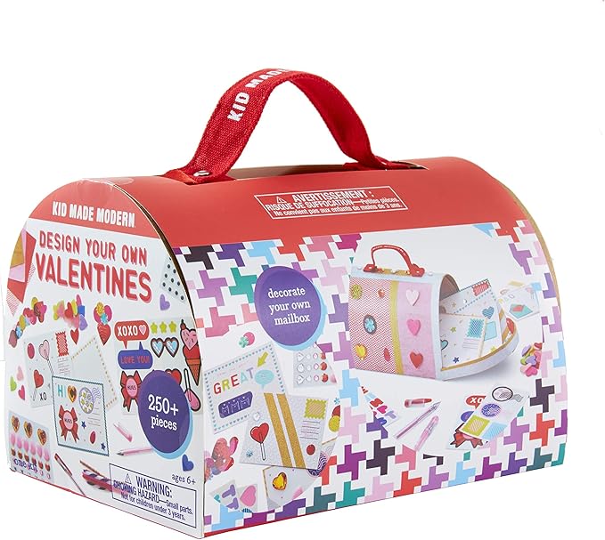 Kid Made Modern Valentine's Day DIY Craft Kit for Kids 6+ - Complete Mailbox & Card Making Set with 250+ Art Pieces - Creative & Engaging Activities for Boys & Girls