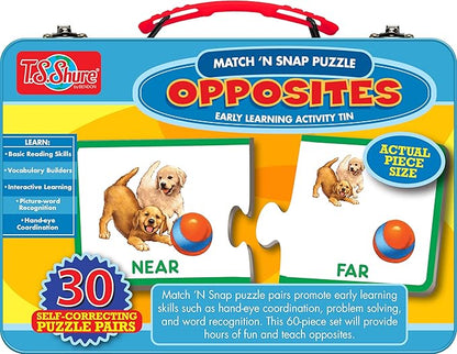 Bendon TS Shure Opposites 30-Piece Matching Puzzle with Tin Storage Case Pre-School Kindergarten Learning 51467
