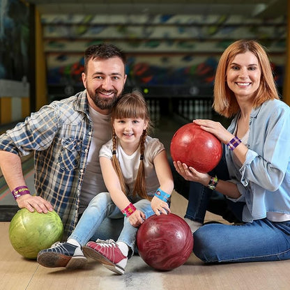 Marsui 48 Pcs Bowling Slap Bracelets Bulk Bowling Party Favors Snap Bracelets Bracelets Wristbands for Classroom Prizes Bowling Party Decorations Birthday Party Favors Gifts Supplies, 24 Designs