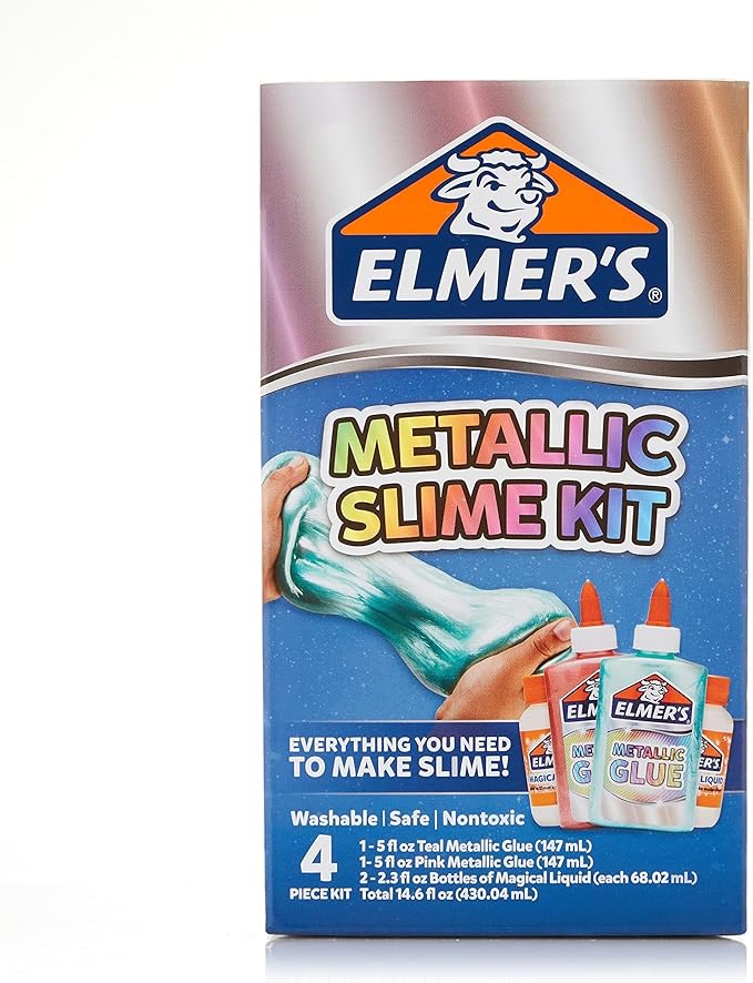 Elmer’s Metallic Slime Kit | Slime Supplies Include Elmer’s Metallic Glue, Elmer’s Magical Liquid Slime Activator, 4 Piece Kit