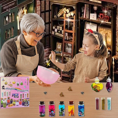 Fairy Mixies Potions Set with Magic for Kids, DIY 19 Bottles Mixies Potions for Christmas, Creativity‌ Art Craft Toy for Girls, Fun Birthday Gift Toys for Girl 6 7 8 9 10