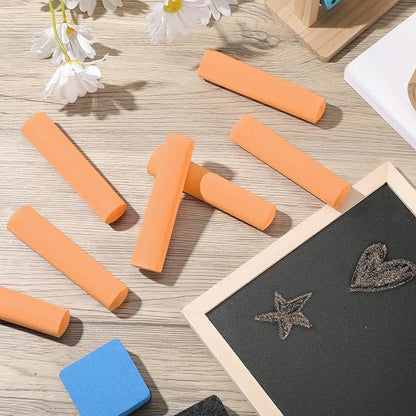 Fulmoon 40 Pcs Jumbo Sidewalk Chalk for Kids Outdoor Art Non Toxic Large Washable Street Chalk for Adults Drawing Painting Graffiti Classroom(Orange,Round Style)